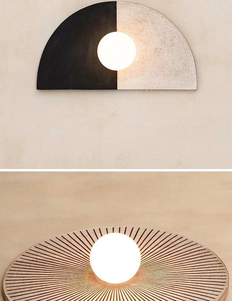 Applique murale de chevet japonaise Wabi - Sabi en forme d’éventail - Lumeria