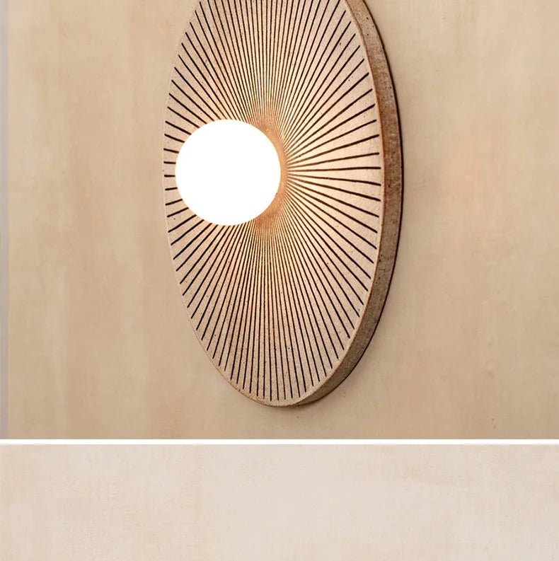 Applique murale de chevet japonaise Wabi - Sabi en forme d’éventail - Lumeria