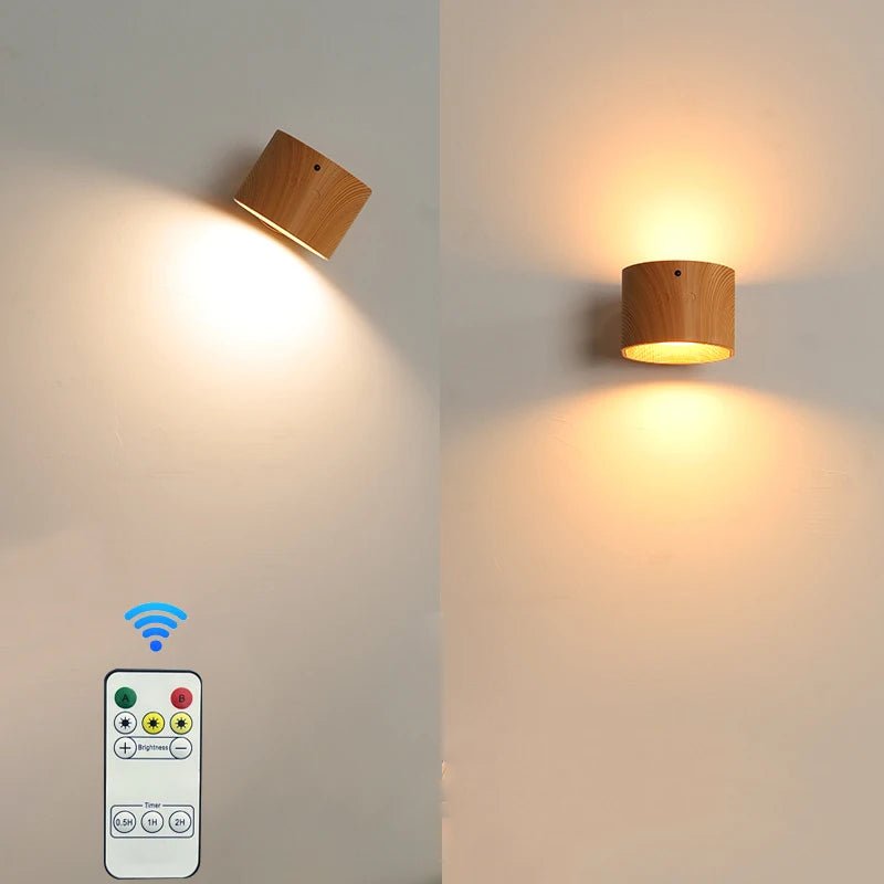 Applique murale double tête – touche & télécommande, LED USB rechargeable, rotation 360°, veilleuse - Lumeria