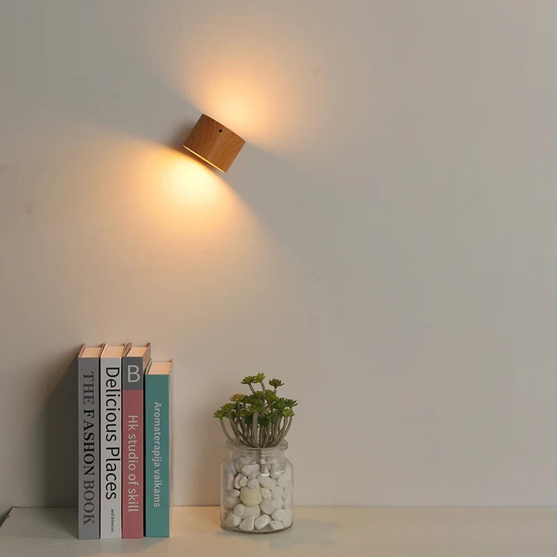 Applique murale double tête – touche & télécommande, LED USB rechargeable, rotation 360°, veilleuse - Lumeria