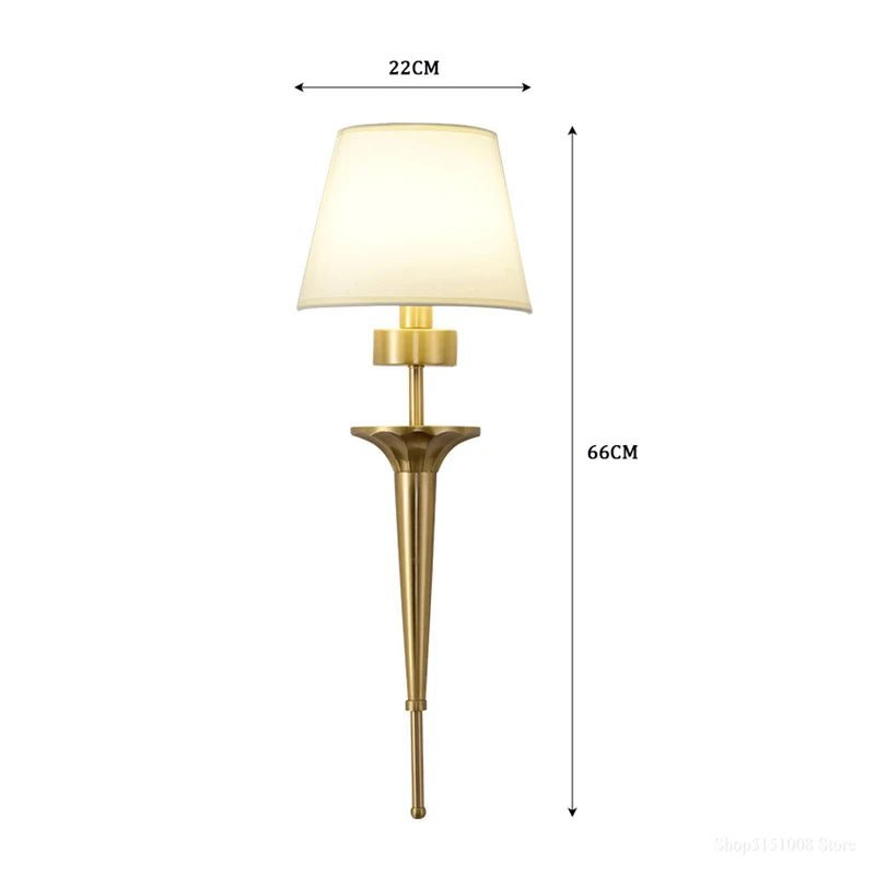 Applique murale en cuivre avec abat - jour en tissu beige industrielle - Lumeria