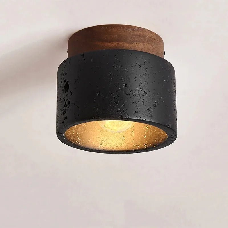 Applique murale en marbre noir avec LED orientable dimmable Wabi Sabi - Lumeria