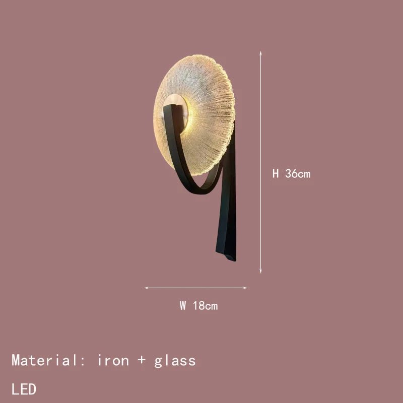 Applique murale en métal noir et verre transparent avec LED warm white - Lumeria