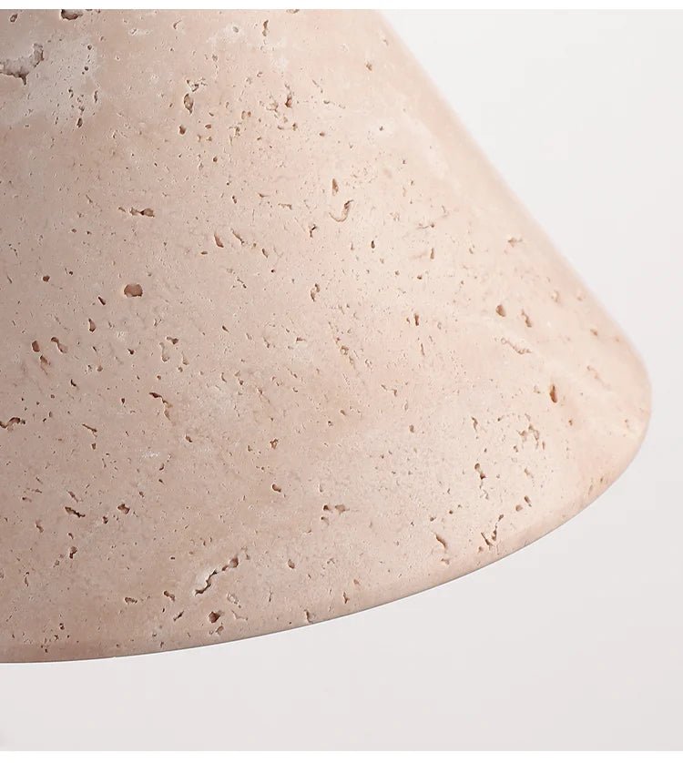 Applique murale en pierre naturelle et bois – Design classique Nik en travertin jaune - Lumeria