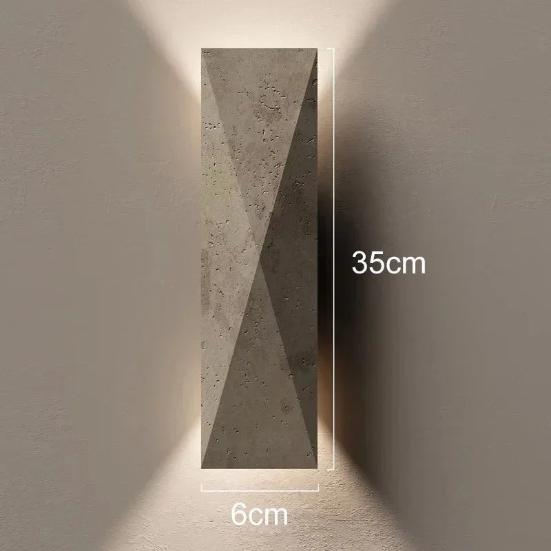 Applique murale en pierre travertin jaune pour chambre moderne - Lumeria