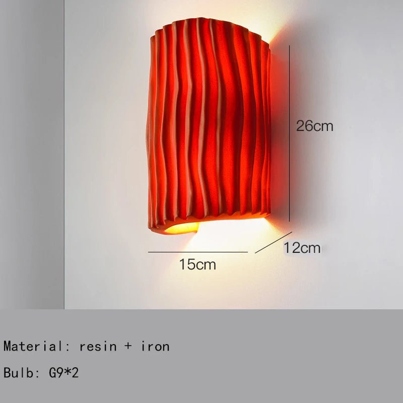 Applique murale en résine gravée à double lumière LED G9 au cadre fer blanc - Lumeria