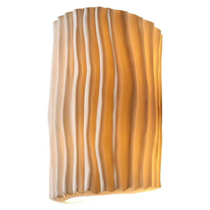 Applique murale en résine gravée à double lumière LED G9 au cadre fer blanc - Lumeria