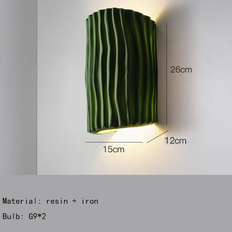 Applique murale en résine gravée à double lumière LED G9 au cadre fer blanc - Lumeria