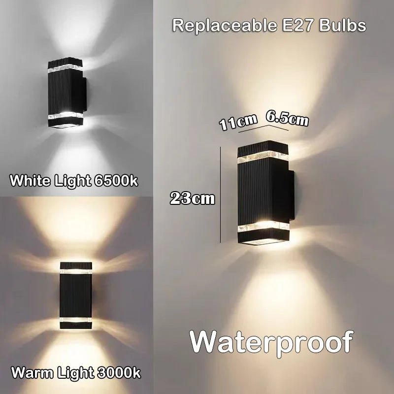 Applique murale extérieure blanche double flux lumière IP65 minimaliste - Lumeria