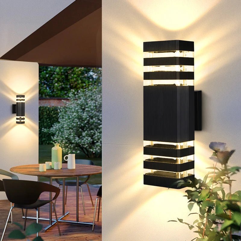Applique murale extérieure blanche double flux lumière IP65 minimaliste - Lumeria