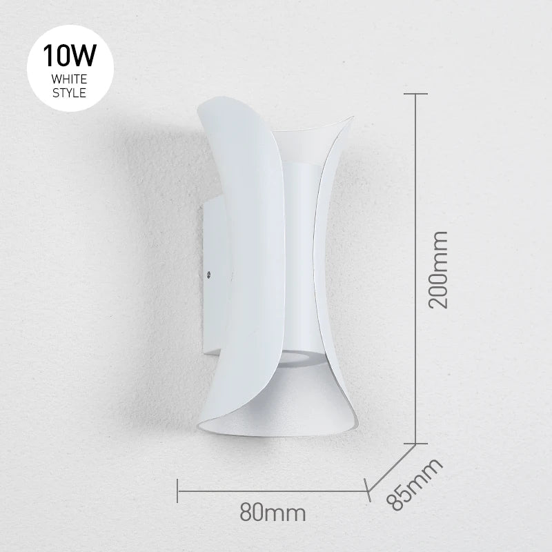 Applique murale extérieure spirale en aluminium LED blanc chaud IP65 - Lumeria