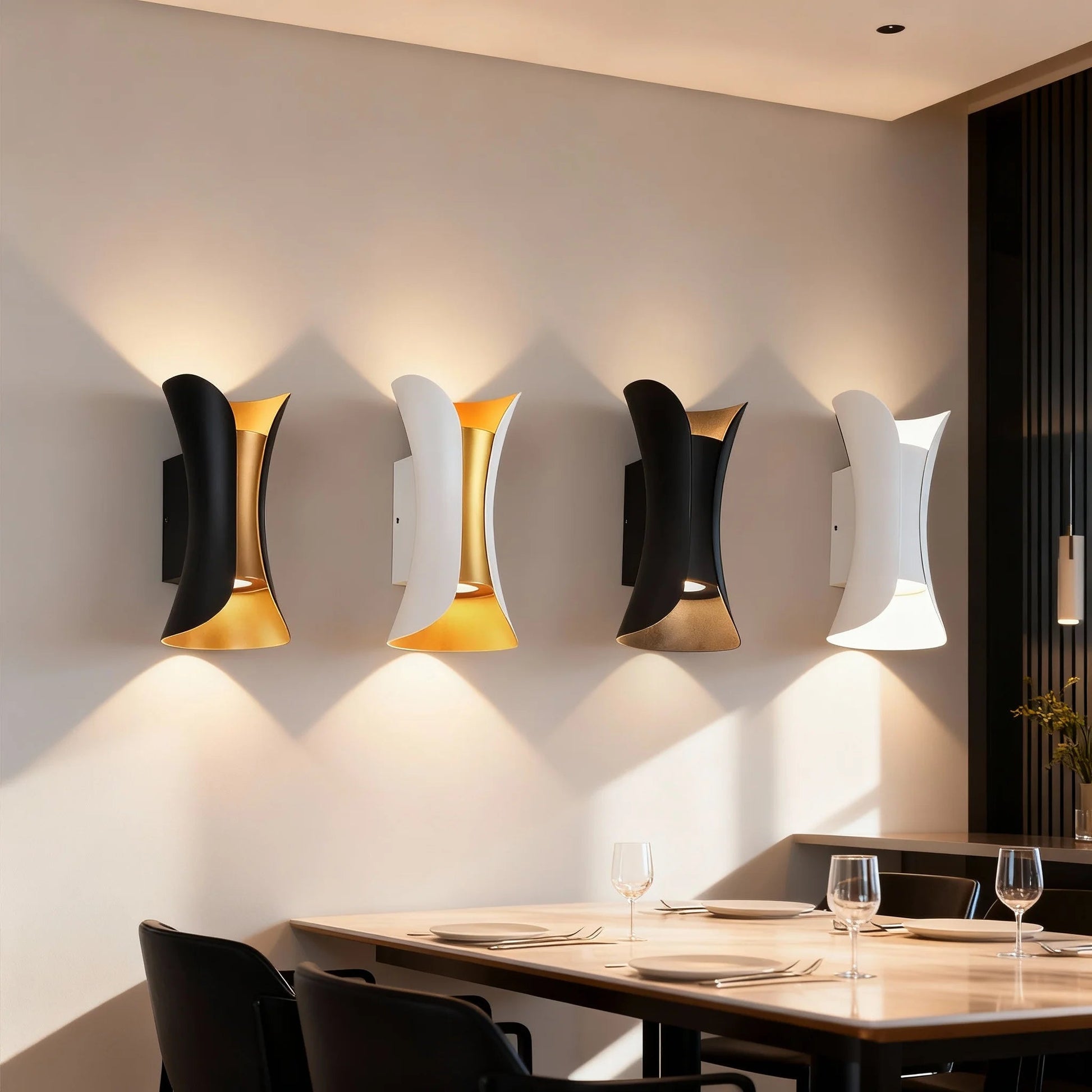 Applique murale extérieure spirale en aluminium LED blanc chaud IP65 - Lumeria