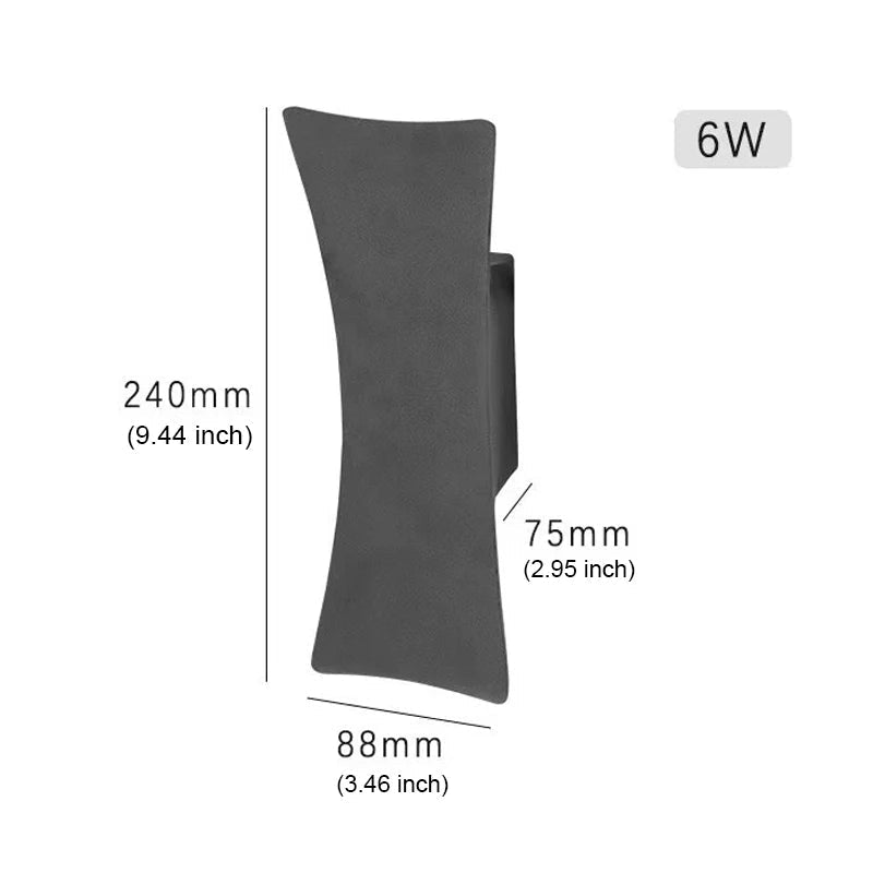 Applique murale LED double flux aluminium noir extérieure IP65 - Lumeria