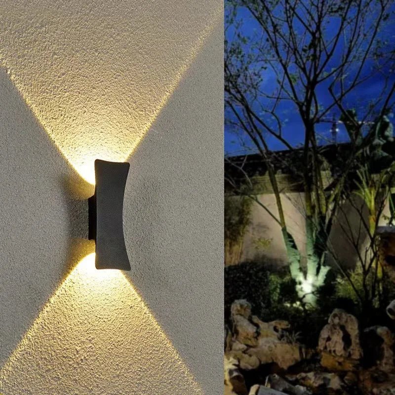 Applique murale LED double flux aluminium noir extérieure IP65 - Lumeria