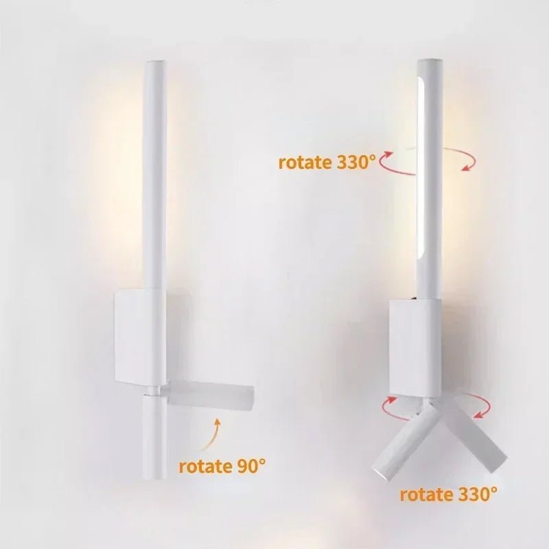 Applique murale LED double orientable en aluminium noir et blanc - Lumeria