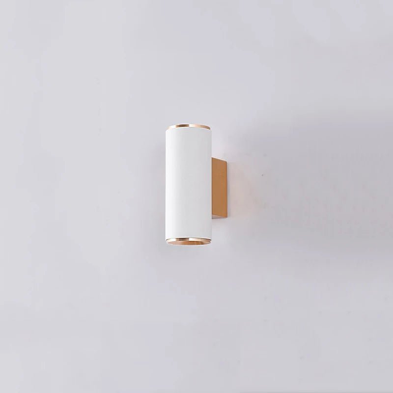 Applique murale LED double tête cylindrique en aluminium or dimmable - Lumeria