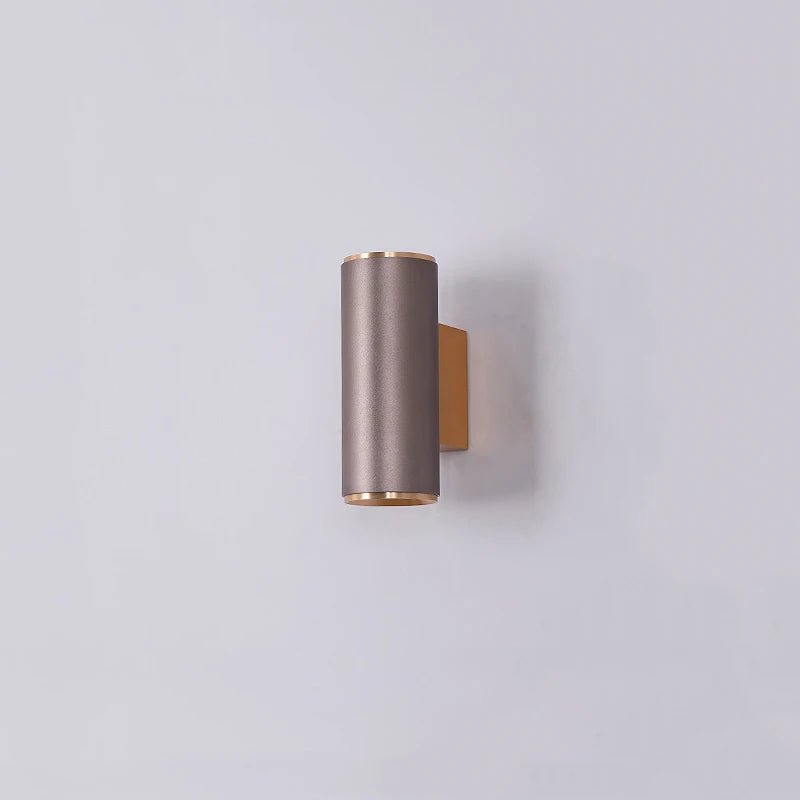 Applique murale LED double tête cylindrique en aluminium or dimmable - Lumeria