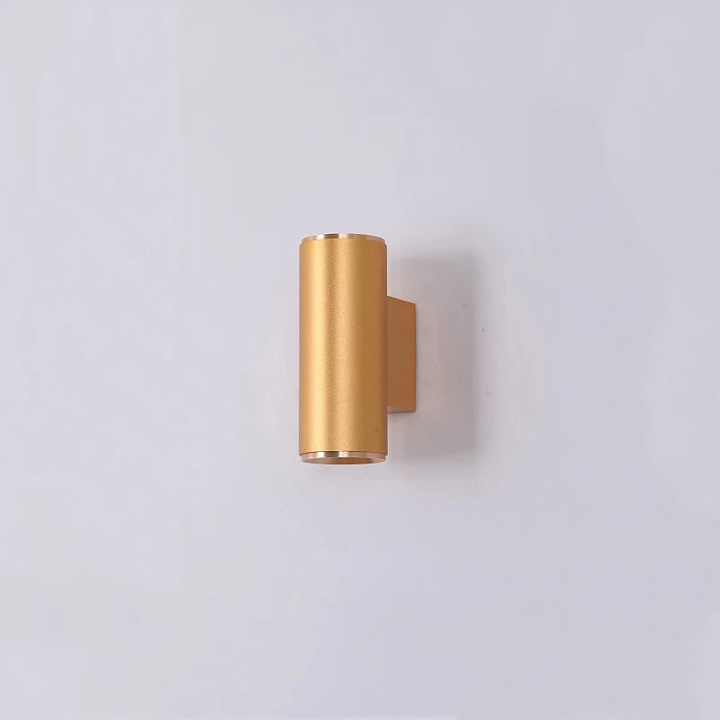 Applique murale LED double tête cylindrique en aluminium or dimmable - Lumeria