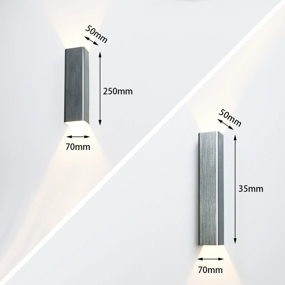 Applique murale LED en aluminium avec éclairage bidirectionnel pour intérieur - Lumeria