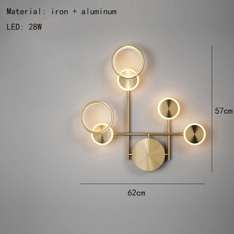 Applique murale LED en fer noir et diffuseur doré Scandinave - Lumeria