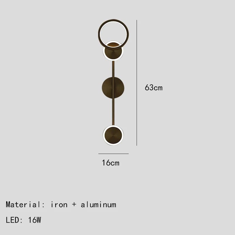 Applique murale LED en fer noir et diffuseur doré Scandinave - Lumeria