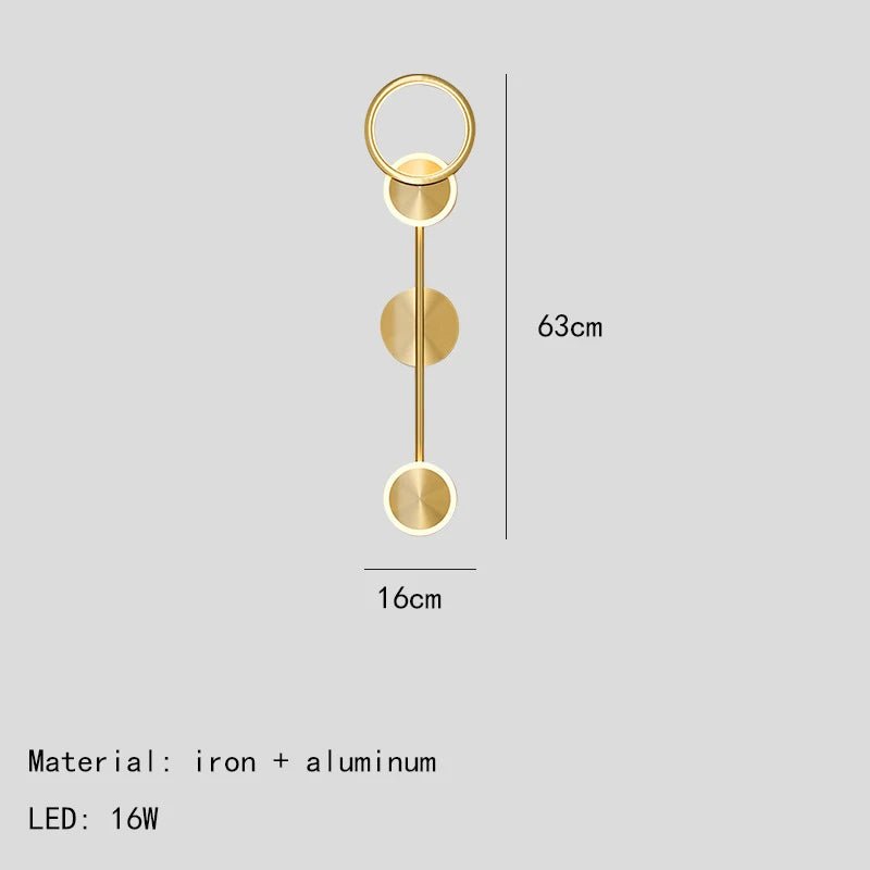 Applique murale LED en fer noir et diffuseur doré Scandinave - Lumeria