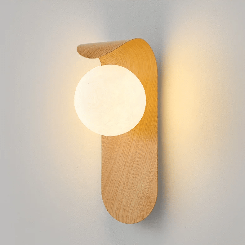 Applique Murale LED en Noyer de Style Japonais - Lumeria