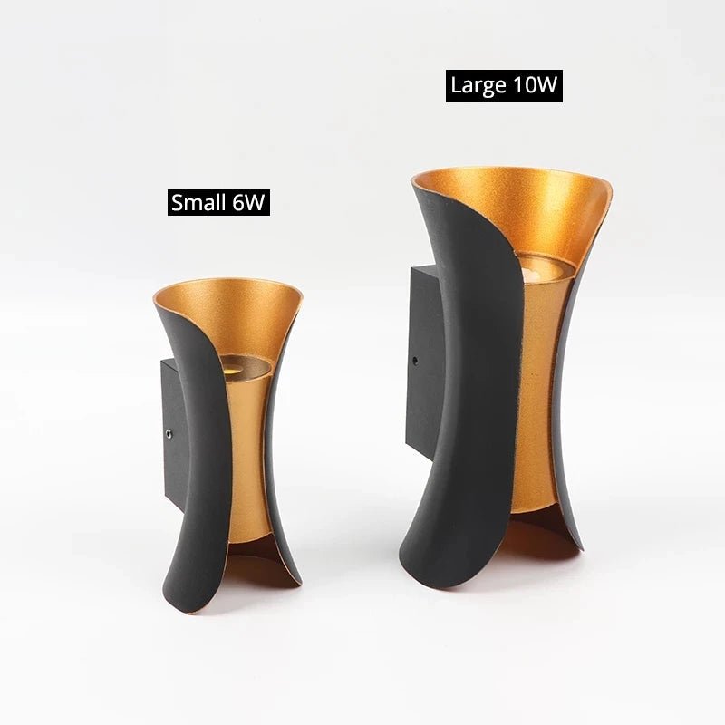 Applique murale LED étanche IP65 aluminium noir blanc or au style nordique - Lumeria