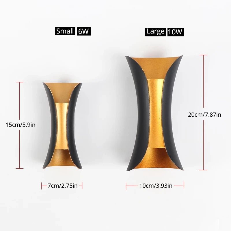 Applique murale LED étanche IP65 aluminium noir blanc or au style nordique - Lumeria