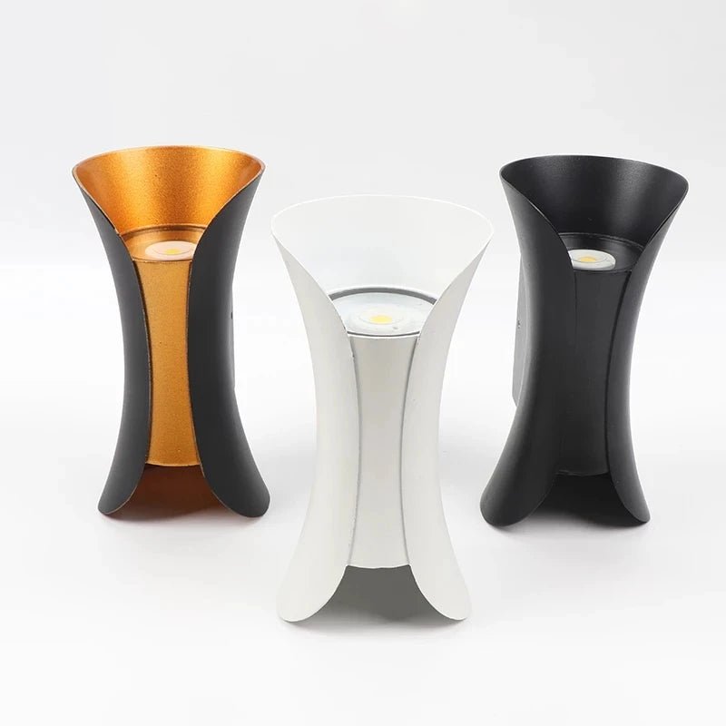 Applique murale LED étanche IP65 aluminium noir blanc or au style nordique - Lumeria