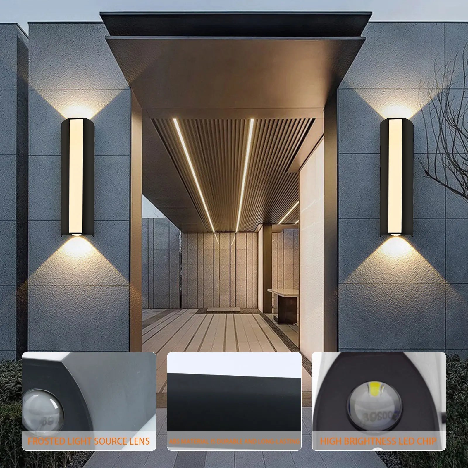 Applique murale LED extérieure 10W IP66 avec éclairage haut - bas minimaliste - Lumeria