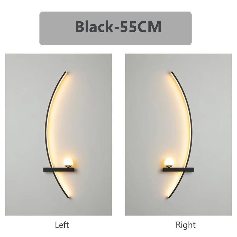 Applique murale LED minimaliste en ligne C avec télécommande dimmable - Lumeria