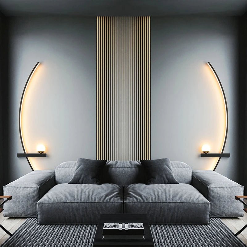 Applique murale LED minimaliste en ligne C avec télécommande dimmable - Lumeria