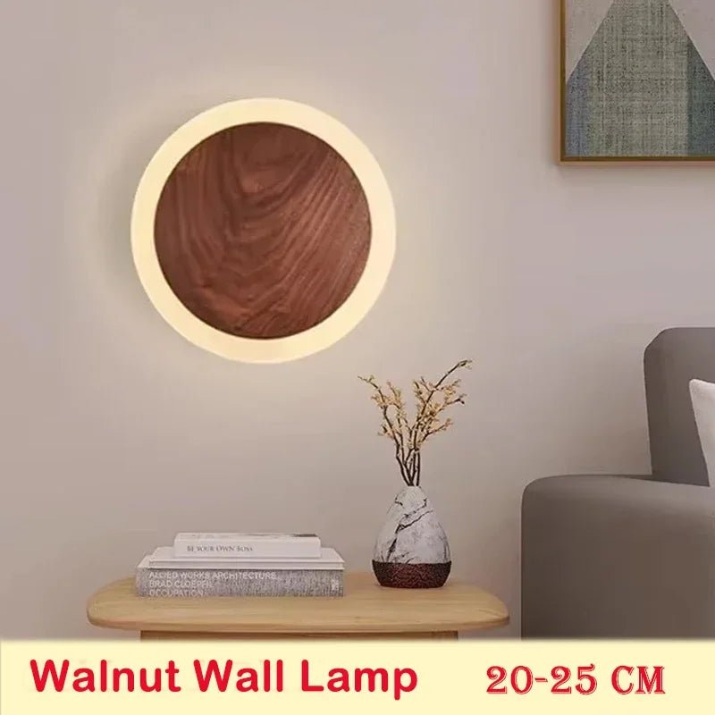 Applique murale LED moderne nordique en noyer - Lindal - Lumeria