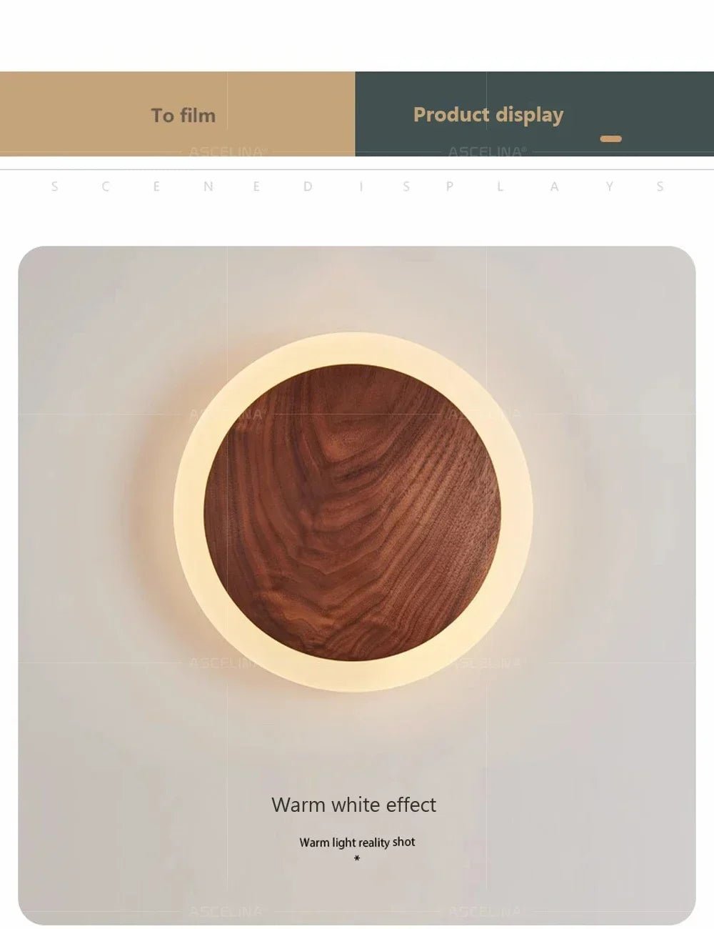 Applique murale LED moderne nordique en noyer - Lindal - Lumeria