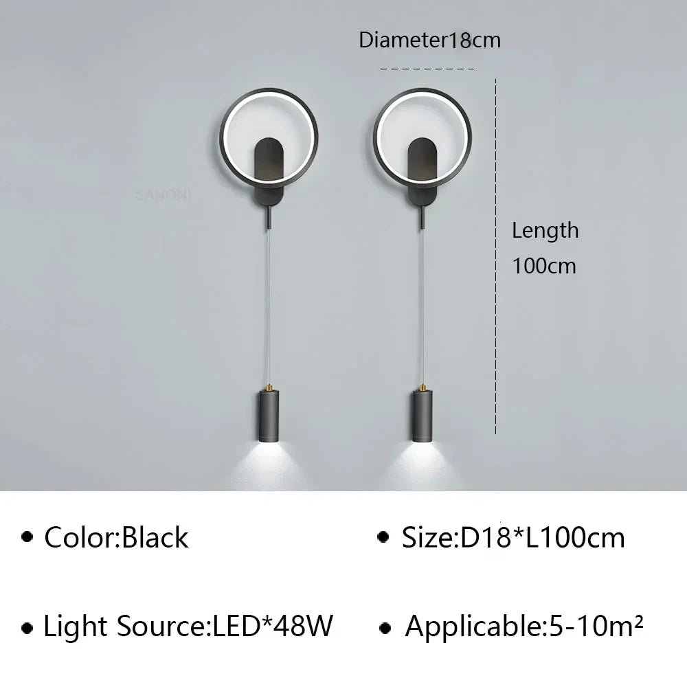 Applique murale LED noire et or en aluminium éclairage haut et bas - Lumeria