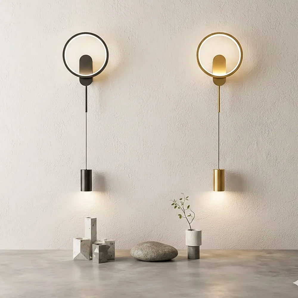 Applique murale LED noire et or en aluminium éclairage haut et bas - Lumeria