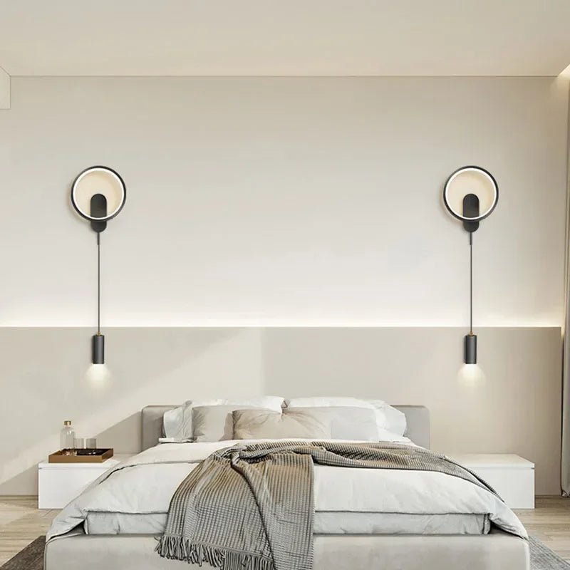 Applique murale LED noire et or en aluminium éclairage haut et bas - Lumeria