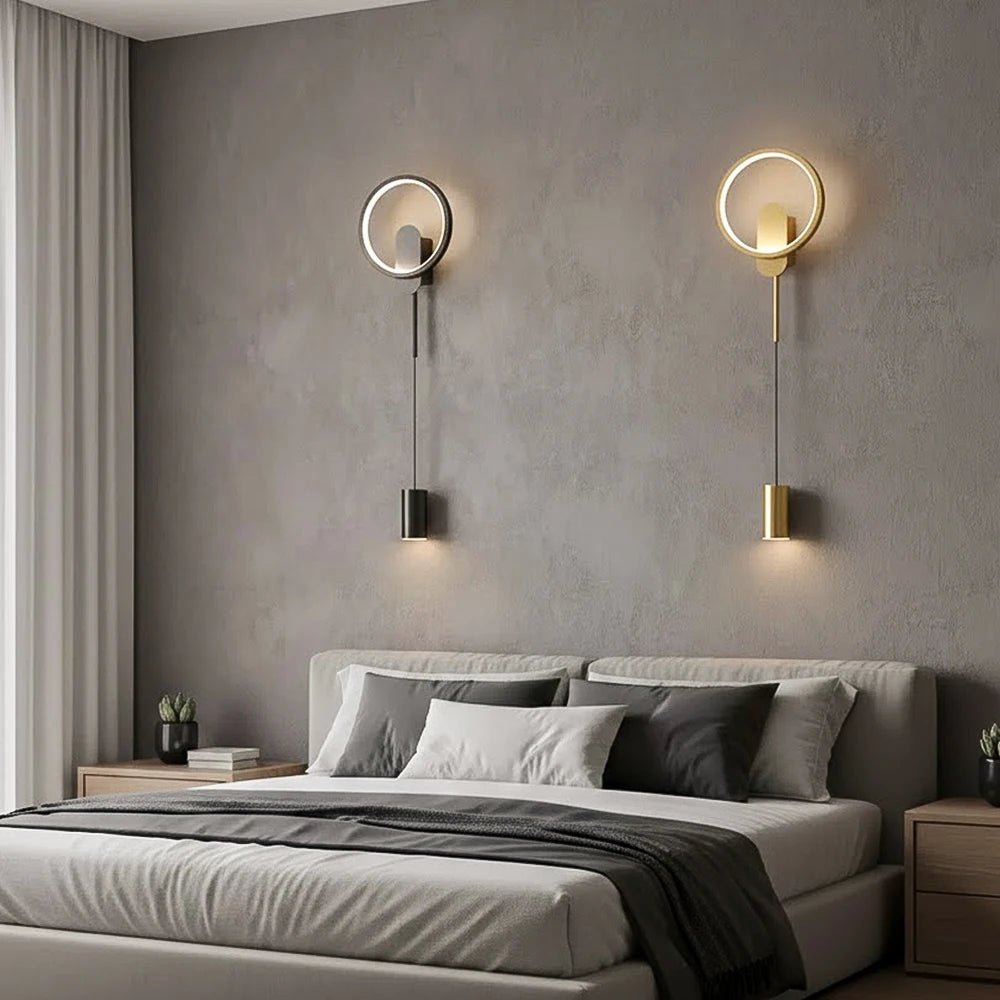 Applique murale LED noire et or en aluminium éclairage haut et bas - Lumeria