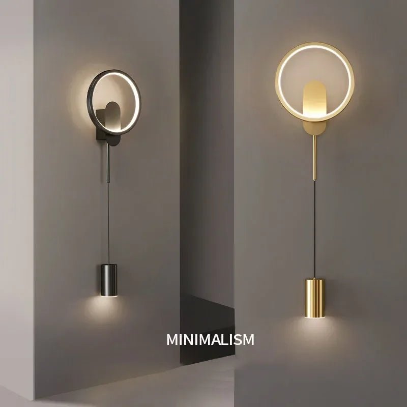 Applique murale LED noire et or en aluminium éclairage haut et bas - Lumeria