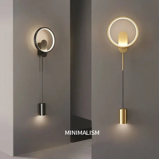 Applique murale LED noire et or en aluminium éclairage haut et bas - Lumeria