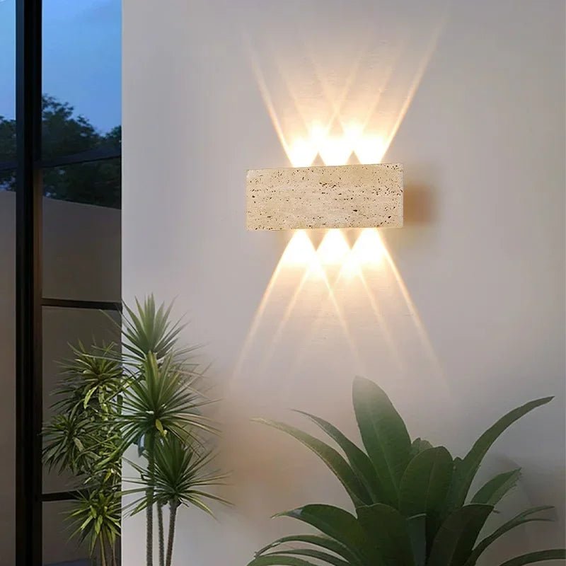 Applique murale LED pierre étanche IP65 pour extérieur et intérieur - Lumeria