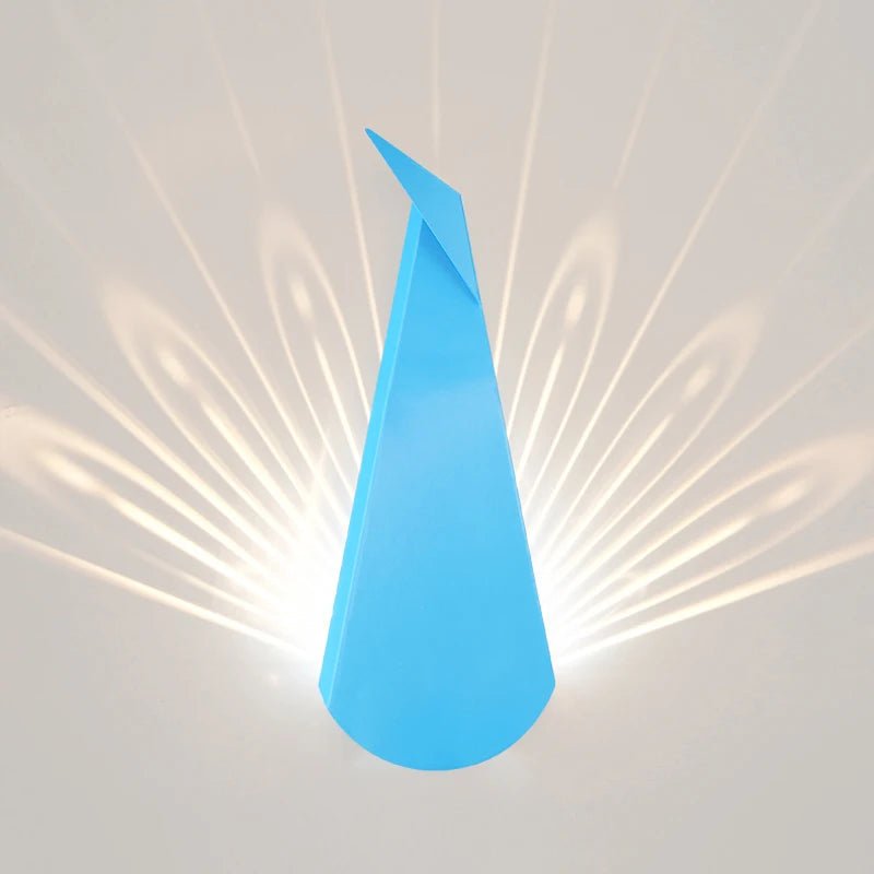 Applique murale métal forme paon multicolore avec LED blanc chaud - Lumeria