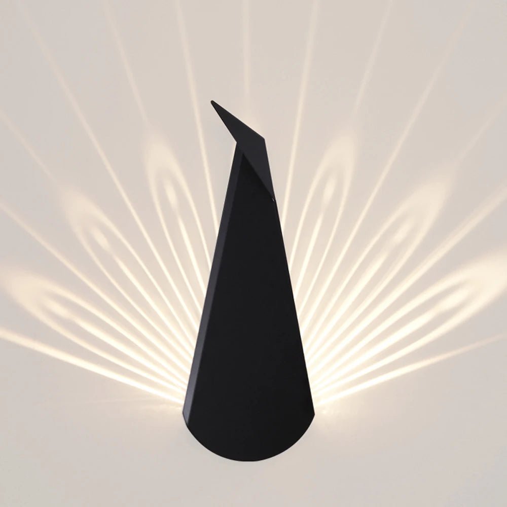 Applique murale métal forme paon multicolore avec LED blanc chaud - Lumeria