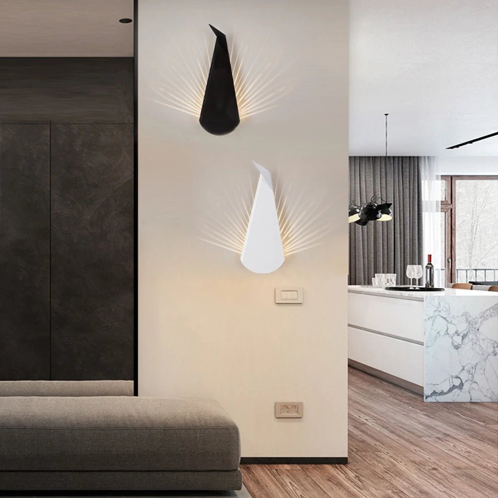 Applique murale métal forme paon multicolore avec LED blanc chaud - Lumeria