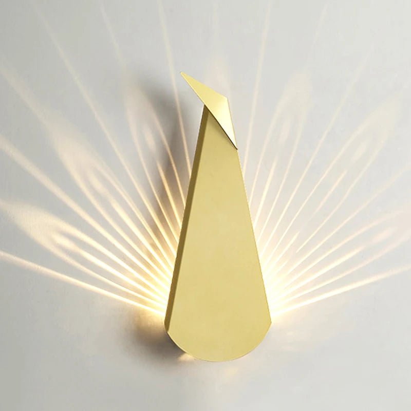 Applique murale métal forme paon multicolore avec LED blanc chaud - Lumeria