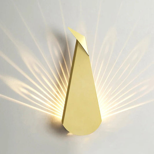 Applique murale métal forme paon multicolore avec LED blanc chaud - Lumeria