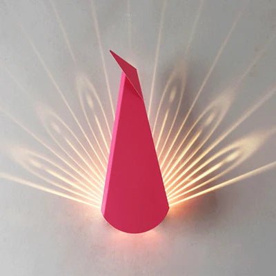 Applique murale métal forme paon multicolore avec LED blanc chaud - Lumeria