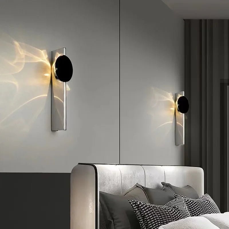 Applique murale ondulée en inox avec LED double flux orientable - Lumeria