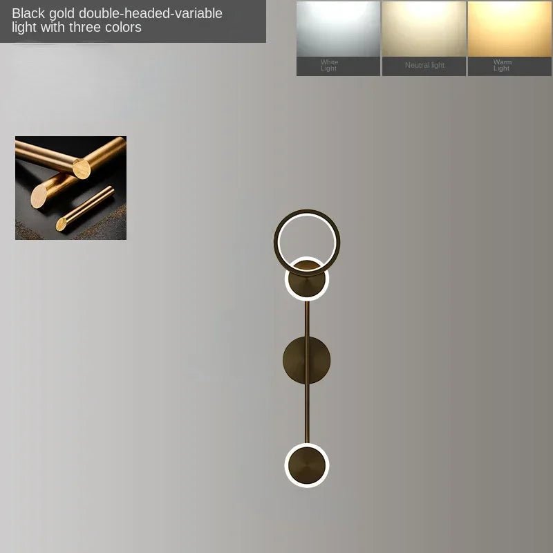 Applique murale ronde en fer avec diffuseur acrylique doré LED - Lumeria